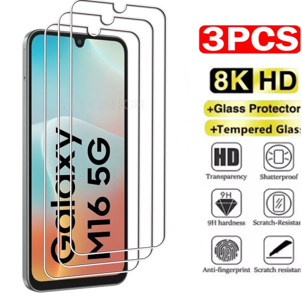 3PCS 9H HD Tempered Glass For Samsung Galaxy M16 M36 M56 Quantum 6 S25 Edge FE Wide 8 XCover7 Pro Screen Protector Cover Film