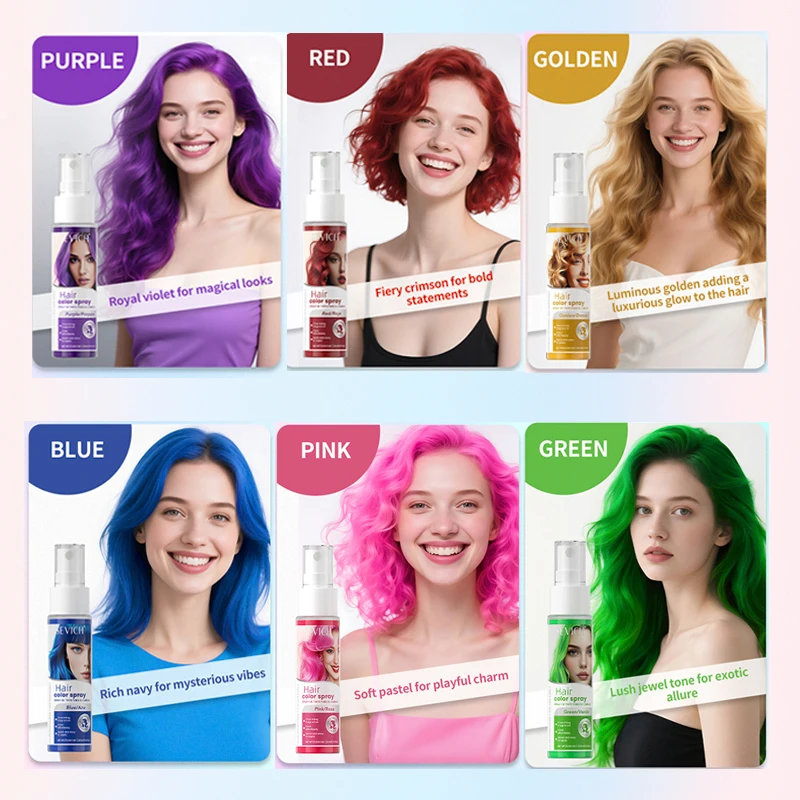 Nuevo Spray de Color para el cabello, Spray temporal para tinte para el cabello Diy, disfraz de fiesta de Halloween, Spray de peinado instantáneo, herramientas desechables para el cabello 30ml