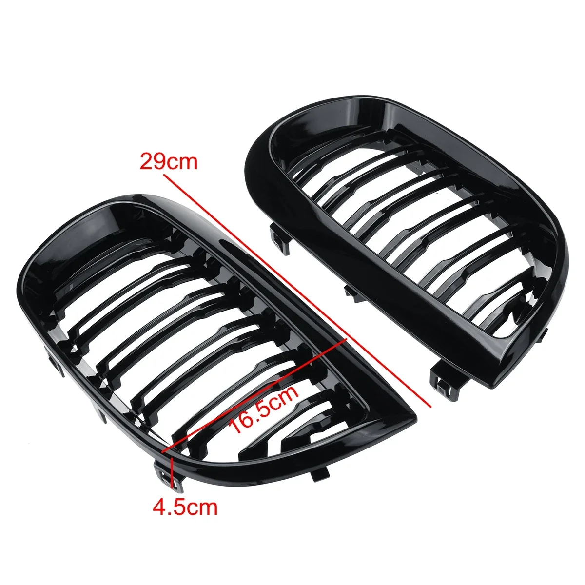 GlossyBlack Car Front Kidney Grill Double Slat Racing Grills For BMW 1-Series E81 E87 Pre-facelift 5-door 2004 2005 2006 2007