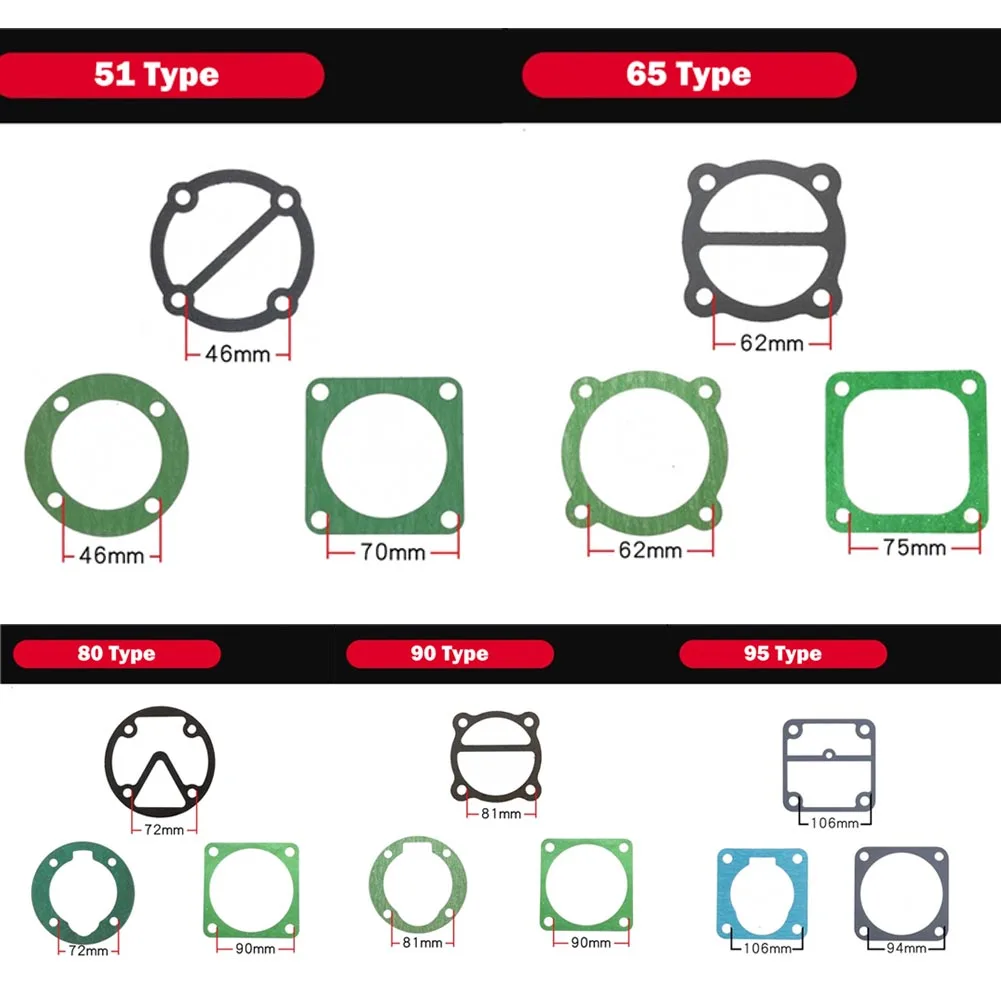 

3 In 1 Air Compressor Cylinder Head Base Valve Plate Gaskets Washers Air Compressor Accessories 51 65 80 90 Type Dropshiping