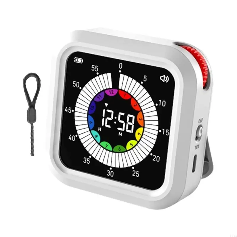   Modern Kitchens Digital Visual Timer With LCD Screen Rechargeable 3 Volumes Levels  For Baking Studying And Training