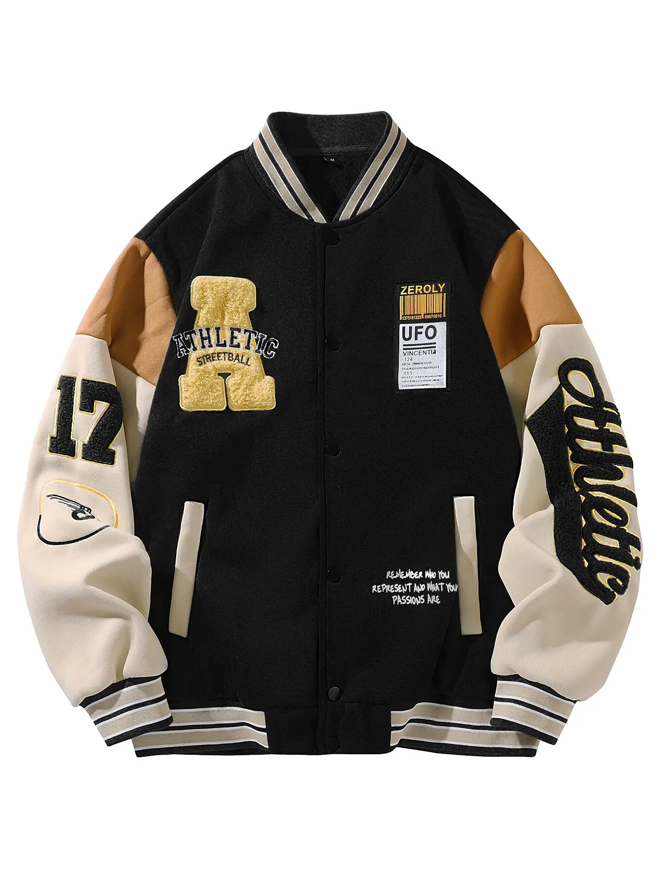 Autumn and Spring Fashion Trend American Vintage Embroidered Baseball Jacket Men's Loose Sports Plus Size High-grade Blazer view 3
