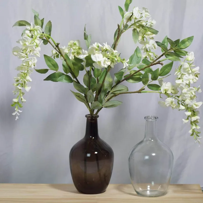 Nordic Minimalist Bulbous Sophisticated Glass Vase Flower Arranging And Hydroponic Vases Entryway