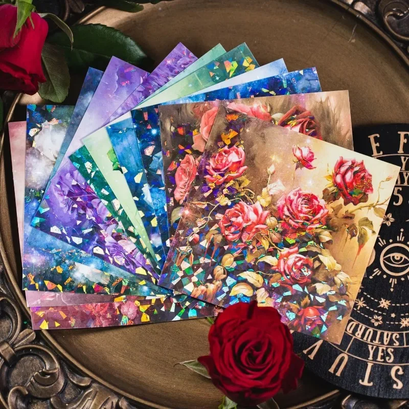 14 szt. Naklejki PET Bogini Nocy Muszla Światło Postać Materiały do rękodzieła Artykuły papiernicze Scrapbooking wycinanka 132*109mm