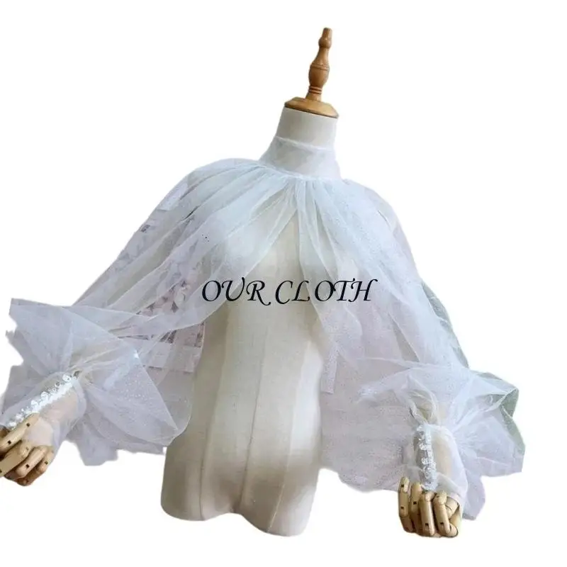 Mangas hojaldre tul boda para mujeres Sangos largos Shurgs Corte Top protección solar guantes largos sin