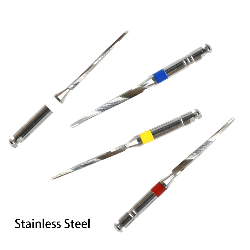 4Pcs/Box Dental F4 Fiber Drill Metal Reamers Drills Bit For Fiber Post Engine Endodontics Files Refills Dentistry Lab Materials