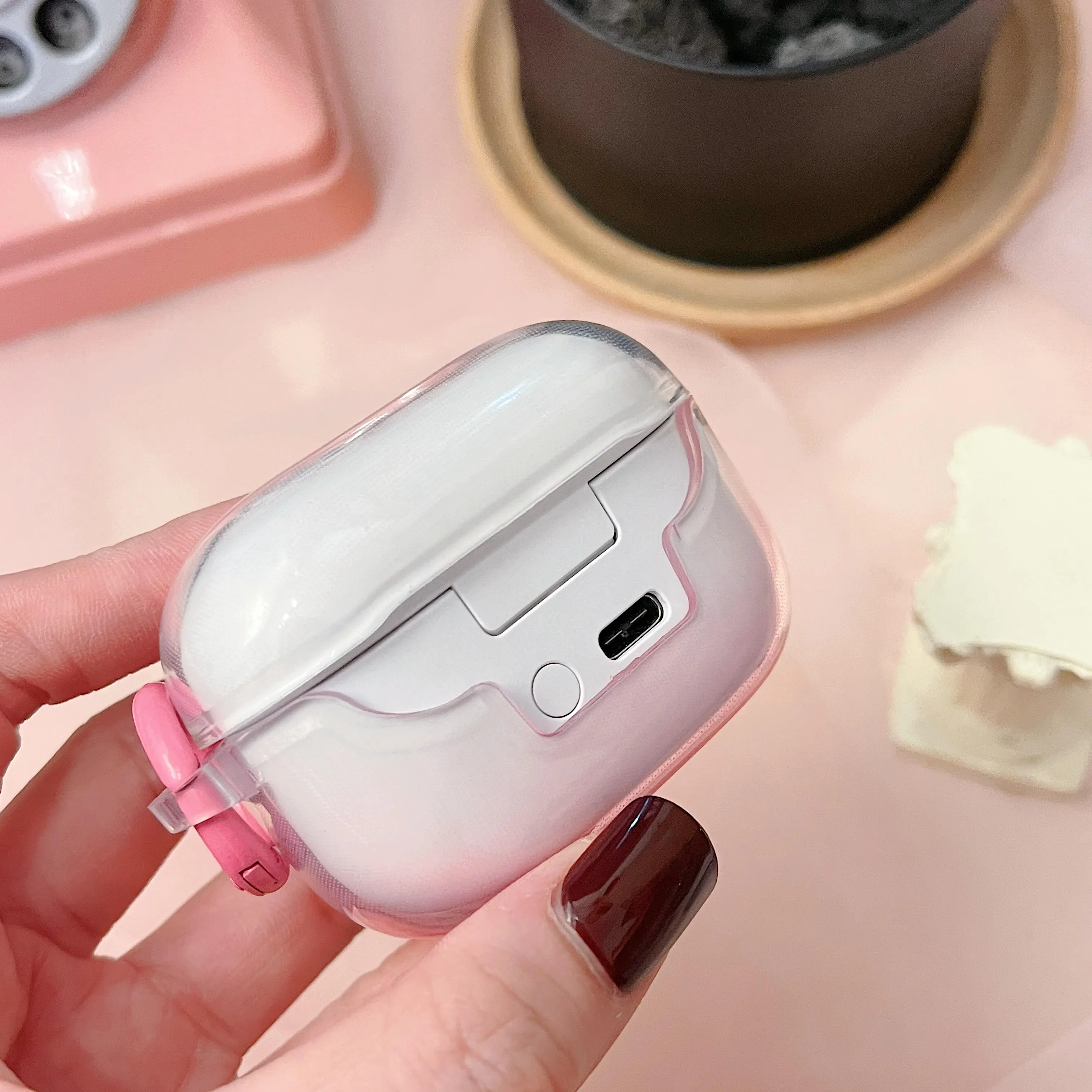 Gradient Clear Earphone Case for SONY Link Buds S Wireless Bluetooth Headset Charging Cute with Ring Cover For SONY LinkBuds S
