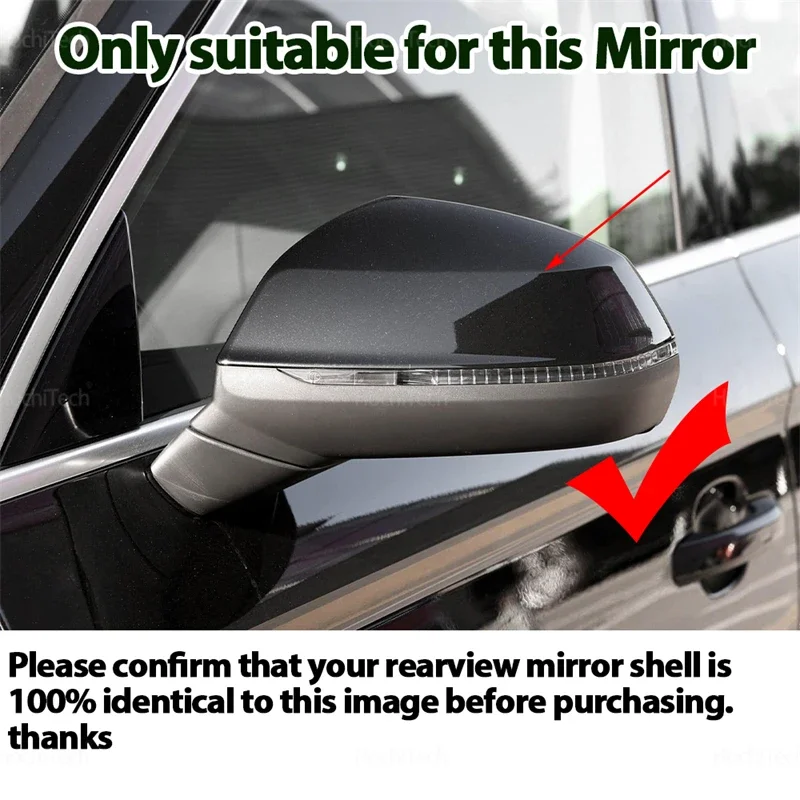 Carbon Fiber Look Black Rearview Side Mirror cover Caps for Audi Q5 SQ5 FY 2018-2024, Q7 SQ7 4M 2016-2024