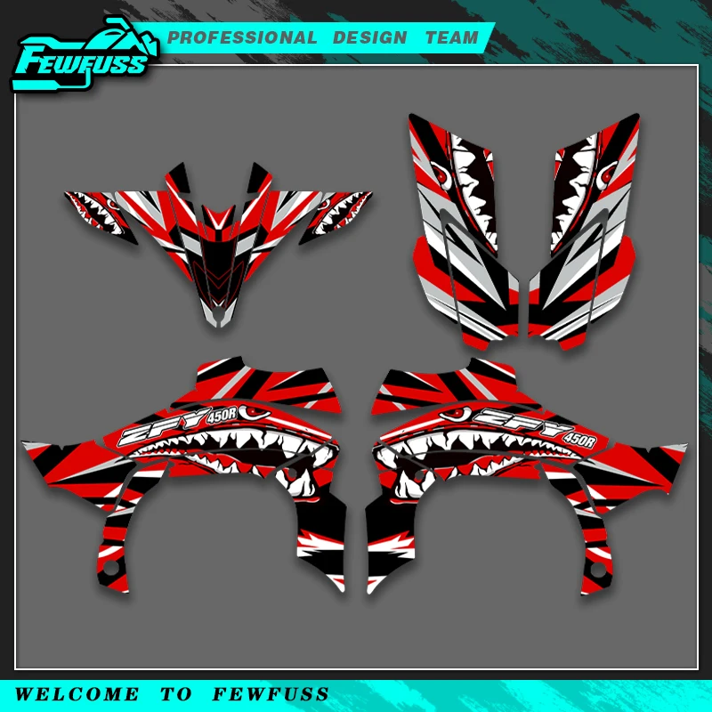 

Fewfuss для YAMAHA YFZ450R ATV 2009 2010 2011 2012 2013, графические наклейки, наклейки для мотоцикла, фон, индивидуальный номер