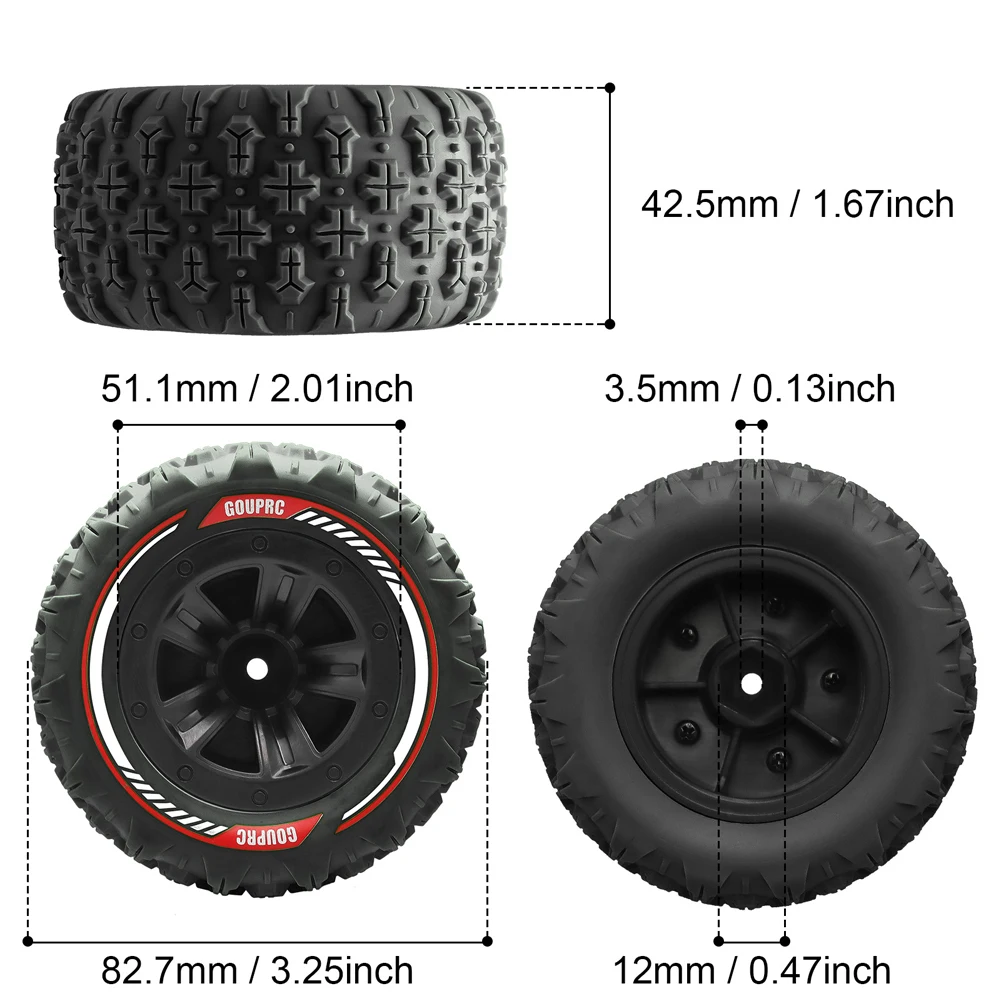 4 قطعة 12 مللي متر عرافة RC عجلات وإطارات مستنقع مخلب الطين التضاريس الإطارات اكسسوارات عجلات الإطارات ل 1/14 1/16 RC سيارة الزاحف عربات التي تجرها الدواب شاحنة #6