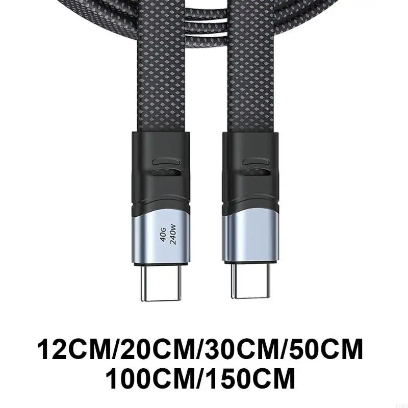 E0BB 240W USB C TYPE C CONDUCTION rapide câble données PD240W 40 Gops / 8k60Hz Vidéo pour plusieurs périphériques