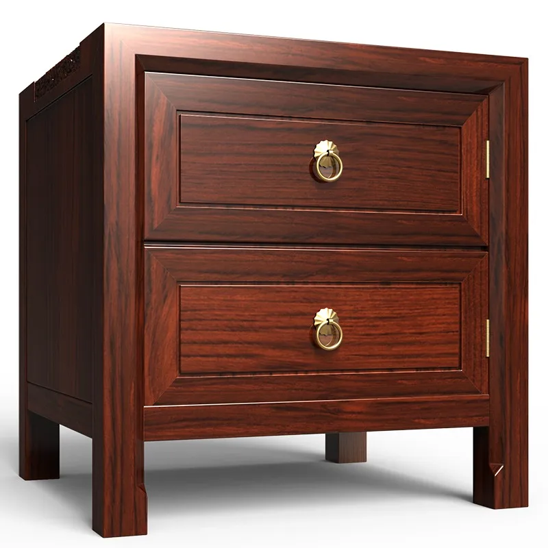 New Chinese solid wood invisible insurance bedside table household hidden anti-theft fingerprint password hidden type