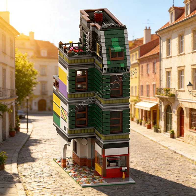 

3319 PCS MOC Modern City Street View Fast Food Restaurant Building Model Custom Puzzle Technology Creative Assembly Kid Toy Gif