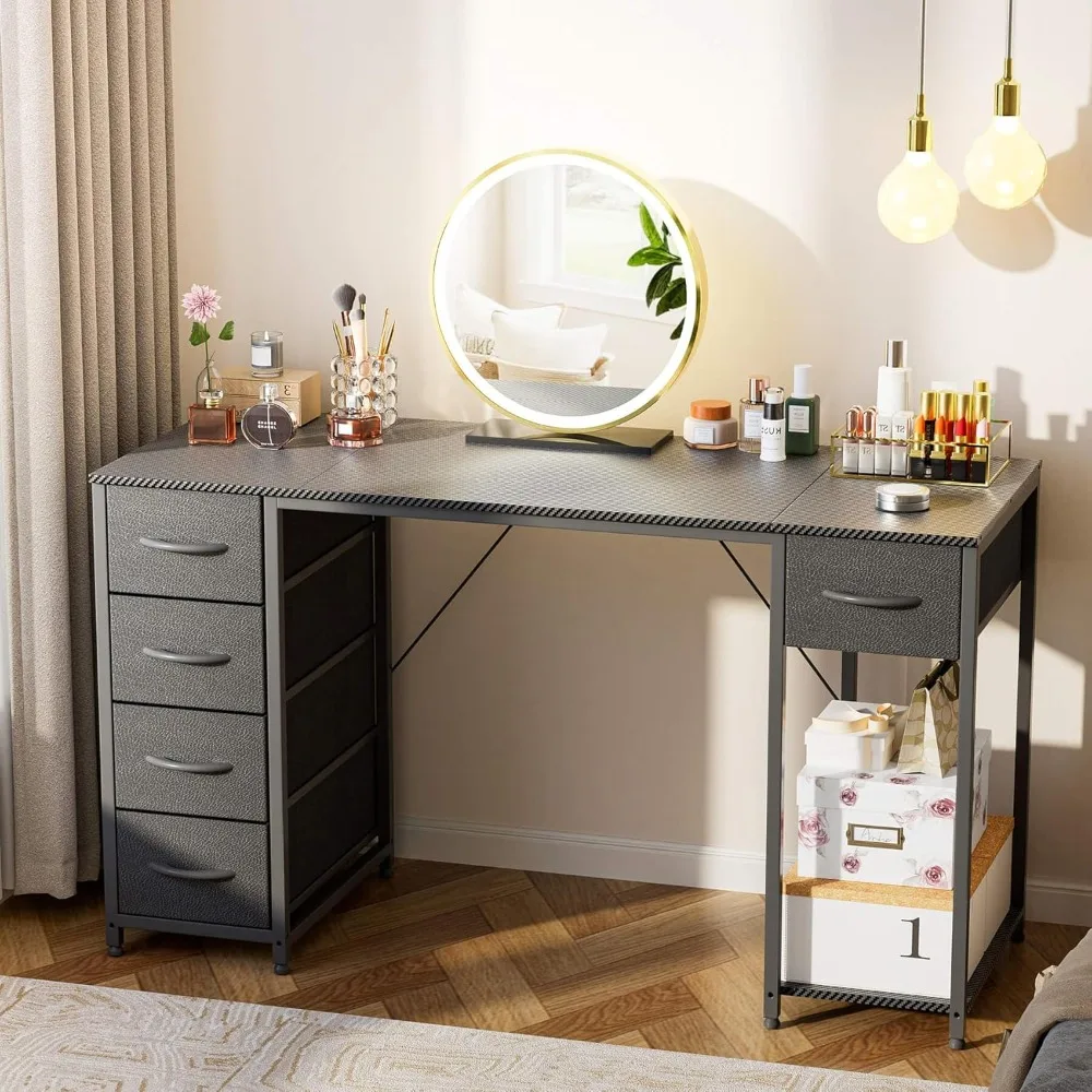 

Makeup Vanities, Computer Desks for Home Office Bedroom, Vanity Desk Drawers Storage Shelves, Makeup Dressing Table
