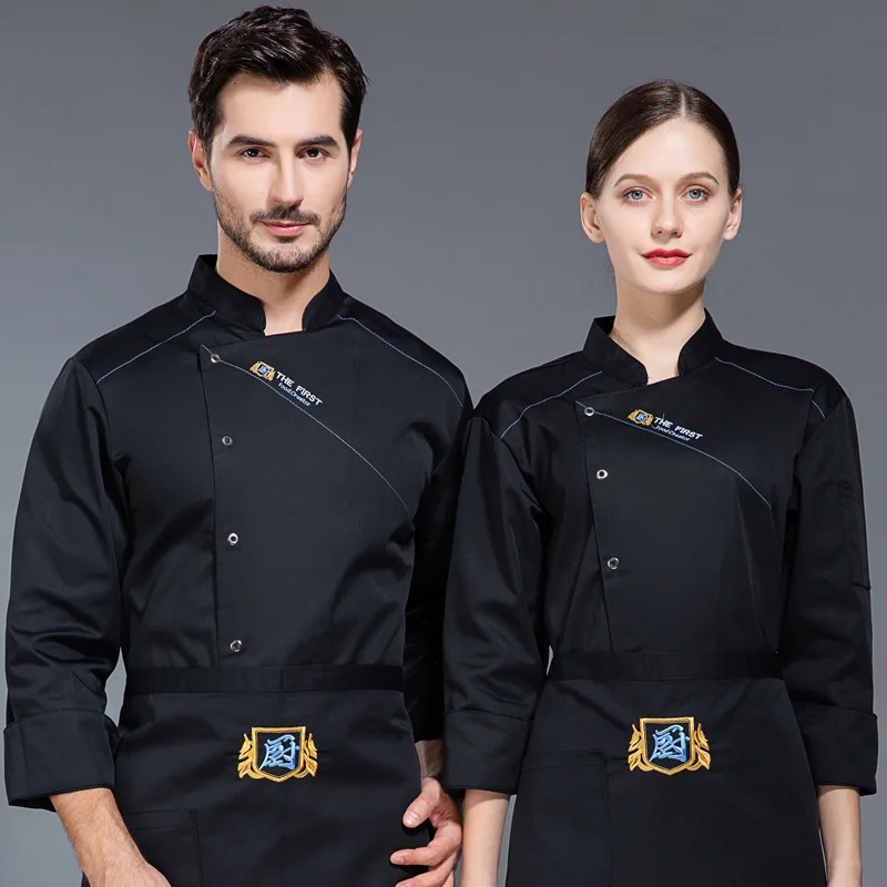 Uniforme de Chef de Manga Longa, Roupas de Restaurante Ocidental, Bolo De Cozimento, Hotel, Cafeteria De Cozinha, Atacado, W, Outono, Inverno