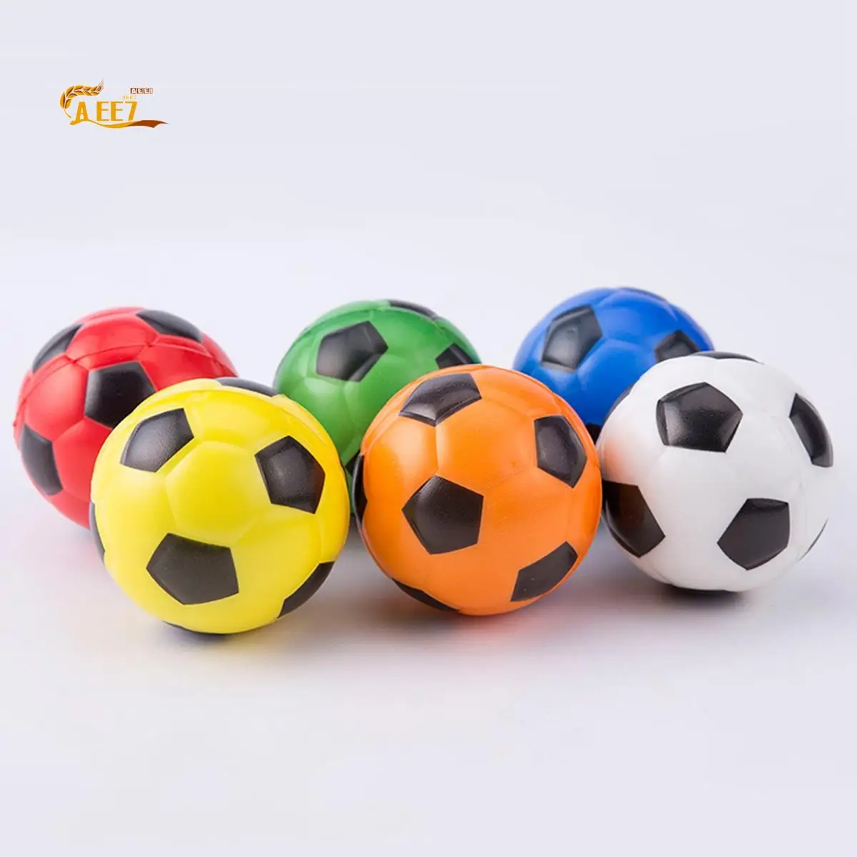 AEE7-12Pcs Colorful Hand Football Small Ball Exercise Soft Elastic Stress Reliever Ball Kid Small Ball Adult Massage