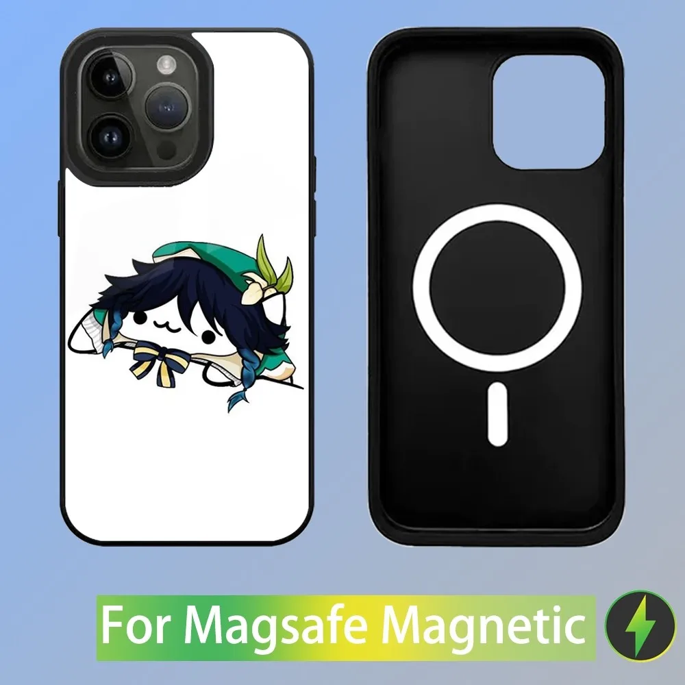 G-Genshin Impact Venti Barbatos Phone Case For iPhone 15,14,13,12,11,Plus,Pro,Max Mini Magsafe Magnetic Wireless Charging