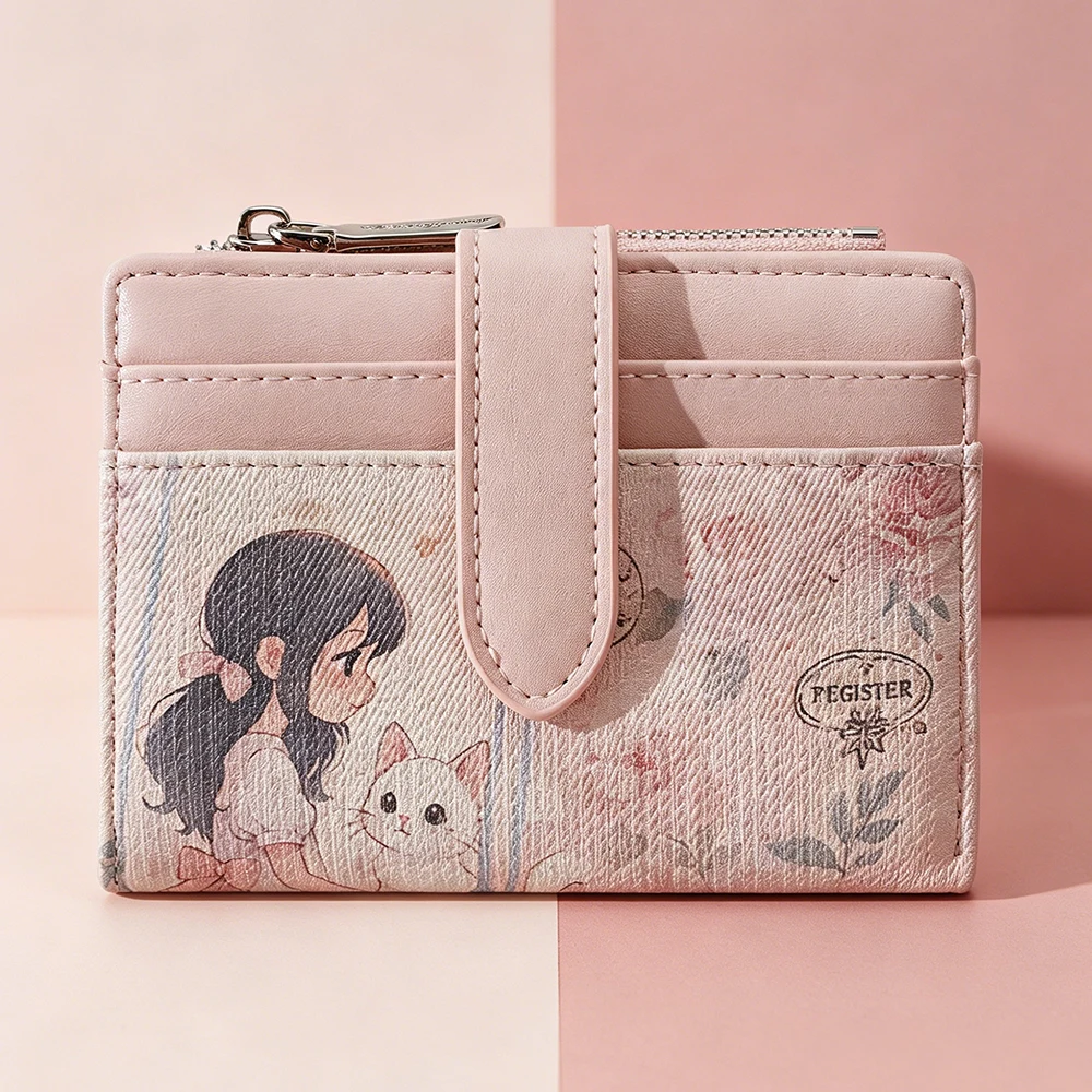 Baellerry New Women Wallets High Quality Zipper Coin Pocket Card Holder Simple Cute Cartoon Pattern Printing Purse For Girls