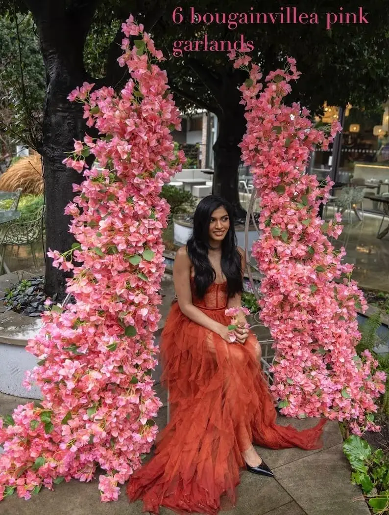 40-Piece Set of Artificial Bougainvillea Silk Flowers with 45-Inch Stems for Wedding Centerpieces, Business, Indoor, Outdoor