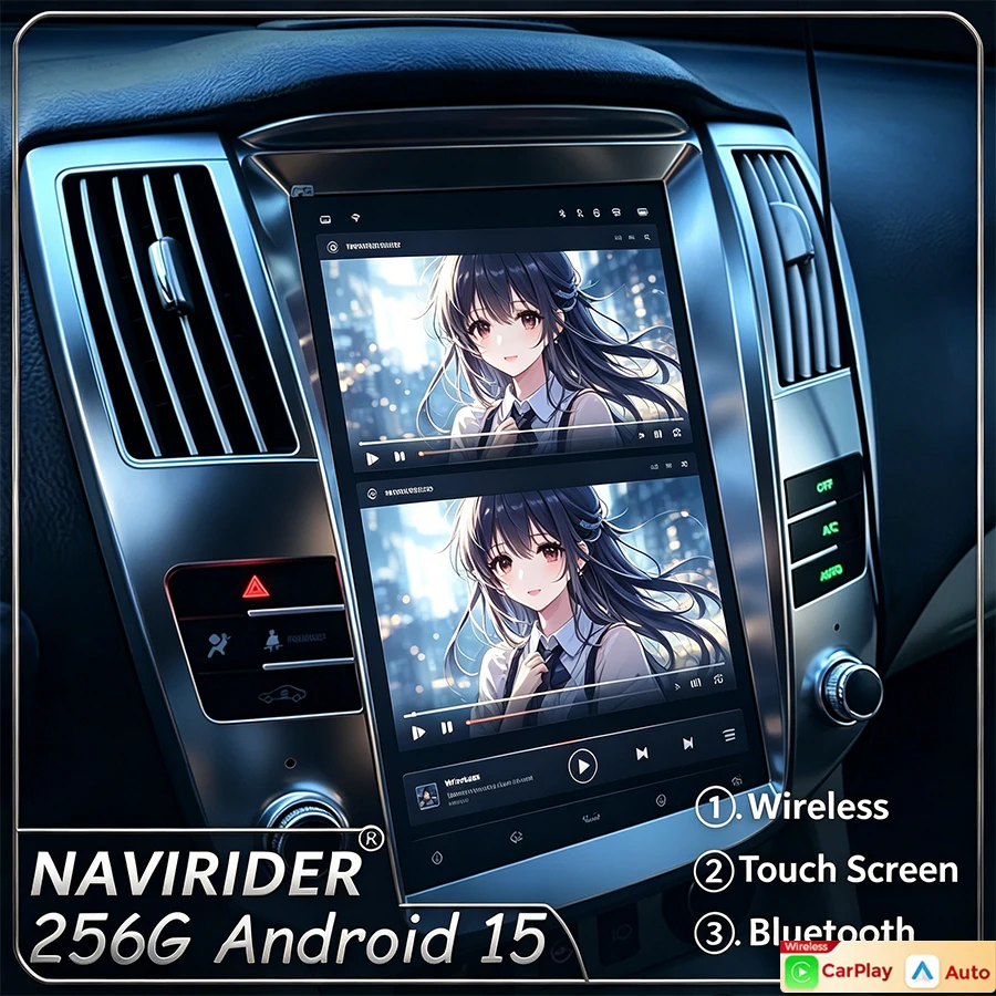 

12,8-дюймовый сенсорный экран Android Auto для Lexus RX300 RX330 RX350 RX400h, Toyota Harrier, с поддержкой Bluetooth, навигации, CarPlay, DSP и радио.