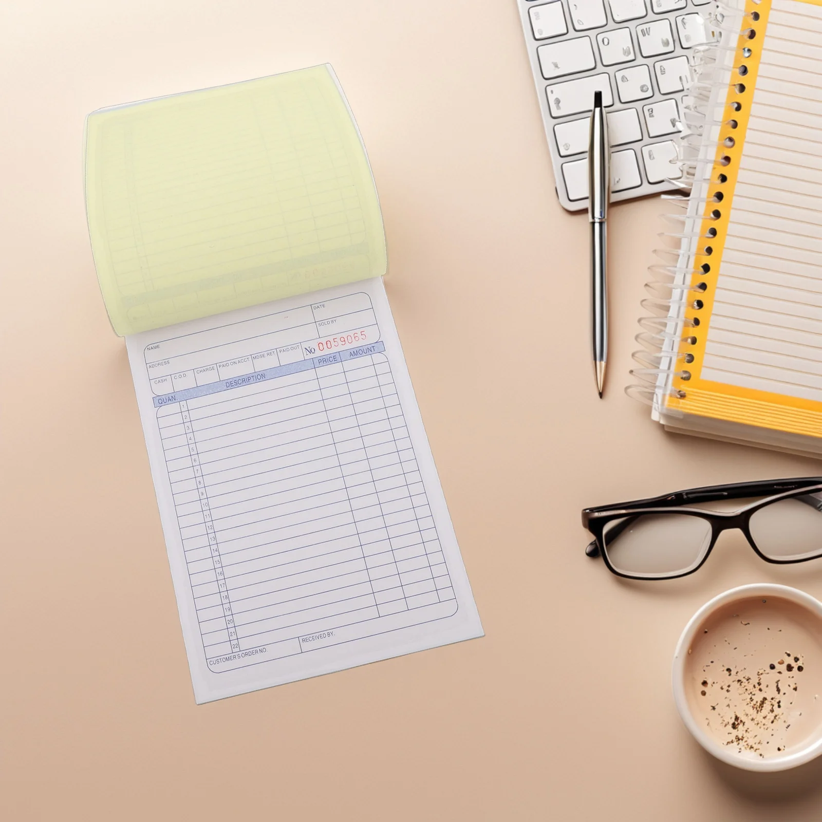 Receipt Book For Sales Order Invoice Management Multicolumn Design Small Business Financial Tracking Tool Purchase Order