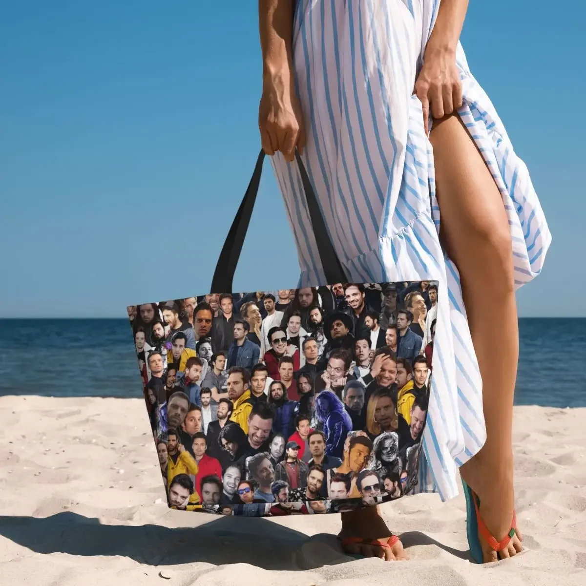 

Sebastian Stan College Beach Tote Bag Sport Gym Yoga Duffle Large Tote Bag Women Travel Bag Fitness bag