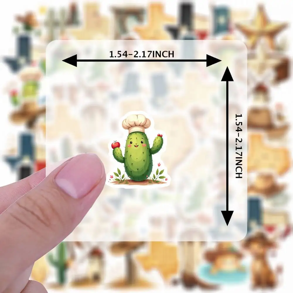 35pcs-50pcs Rustic Cactus Stickers Charming Rodeo  Stickers Teacher Reward Stickers For Guitar DIY Skateboard Laptop DIY