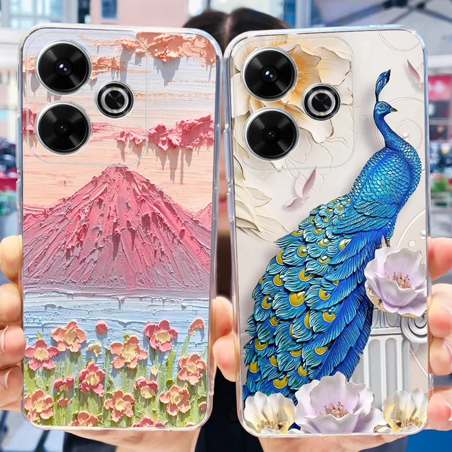 For Xiaomi Poco M6 4G Case New Fashion Painted Cover Soft Silicone Phone Case For Xiaomi Poco M6 Pro PocoM6 5G Back Cover Fundas