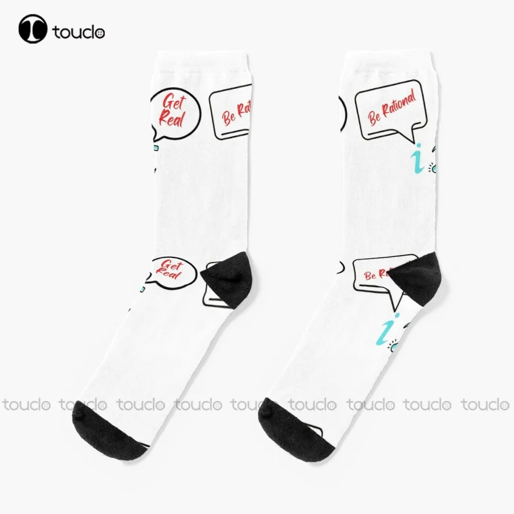 Be Rational Get Real Collection Socks Halloween Socks Men Street Skateboard Socks Christmas New Year Gift Custom Gift Cartoon