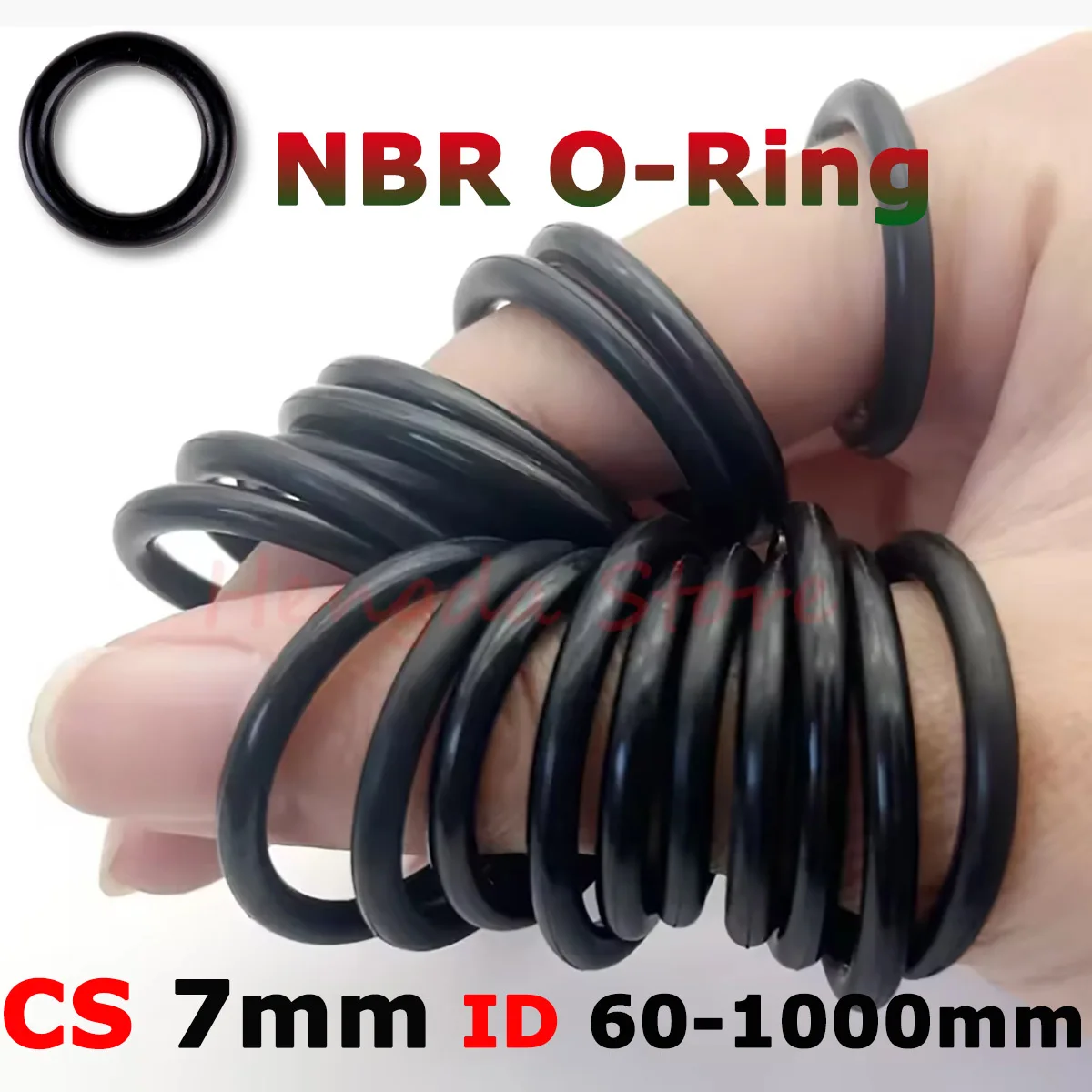 NBR O-Rings Thickness CS 7mm ID 60-1000mm Black Nitrile Rubber O Ring Seal Washer Plumbing Gasket Corrosion Oil Resistance Oring