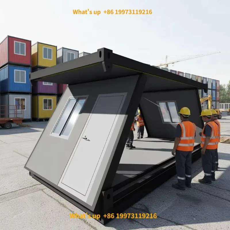 2026 Rapid Deployment Modern Design Folding Container House Stackable Windproof Steel Prefab Rust-Resistant AntiRust Frame House