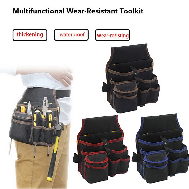 Multifunctional Tool Storage Bag Pouch Belt Electrician Toolkit Drill Waist Bag Wrench Screwdriver Hardware Tool Bags Organizer