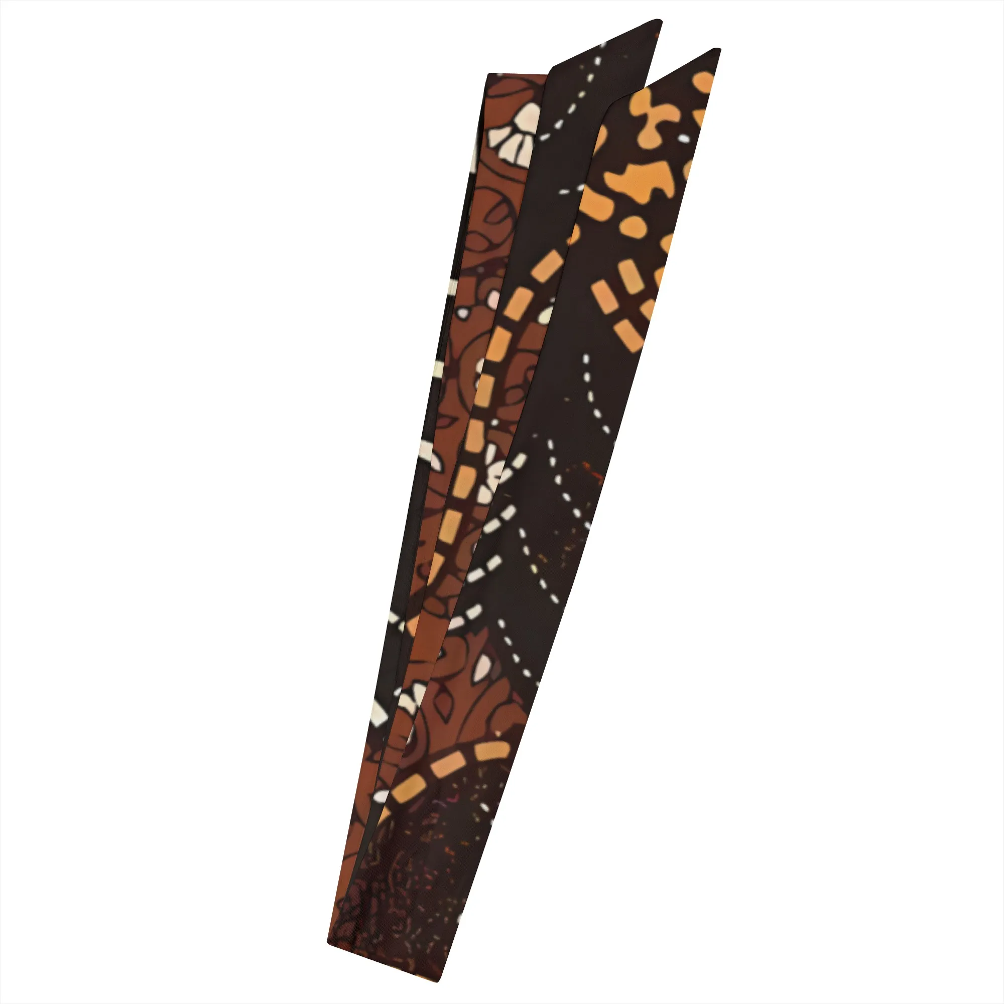 فستان نسائي طويل الأكمام ورقبة على شكل حرف V بني اللون مع حزام بوليستر كاجوال خريفي أنيق