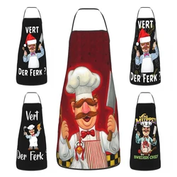 Funny Swedish Chef And Chicken Aprons Women Men Adult Unisex Kitchen Chef Bib Tablier Cuisine Cooking Baking Painting