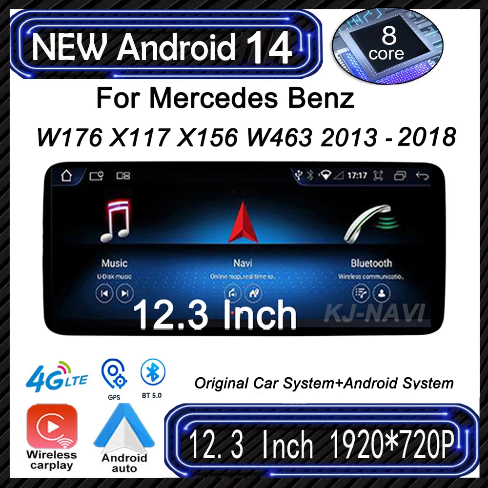 Android 14 For Mercedes W176 X117 X156 W463 2013 - 2015 NTG 4.5 System 12.3