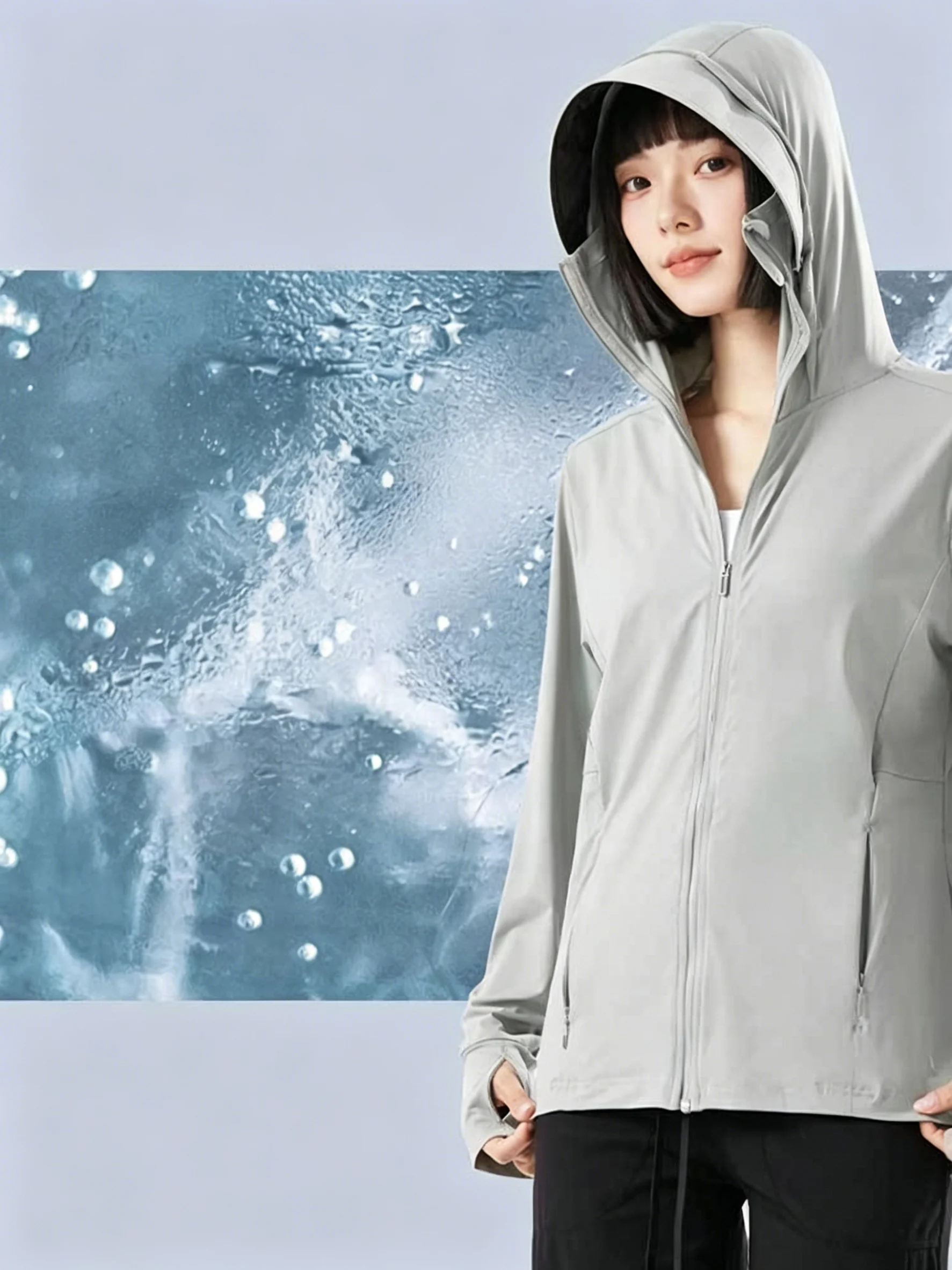 UPF50+ Original Yarn Anti UV Sunscreen Coat Large Brim Ice Silk Breathable Lightweight Summer Outdoor Cooling Jacket