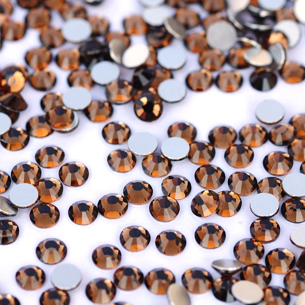 PUBRILEX Kristall-Strasssteine mit flacher Rückseite, Rauchtopas, ohne Hotfix, Strass für DIY-Nagelkunst, Handwerk, Kleidungsstücke und Kleiderdekoration – Detail 1