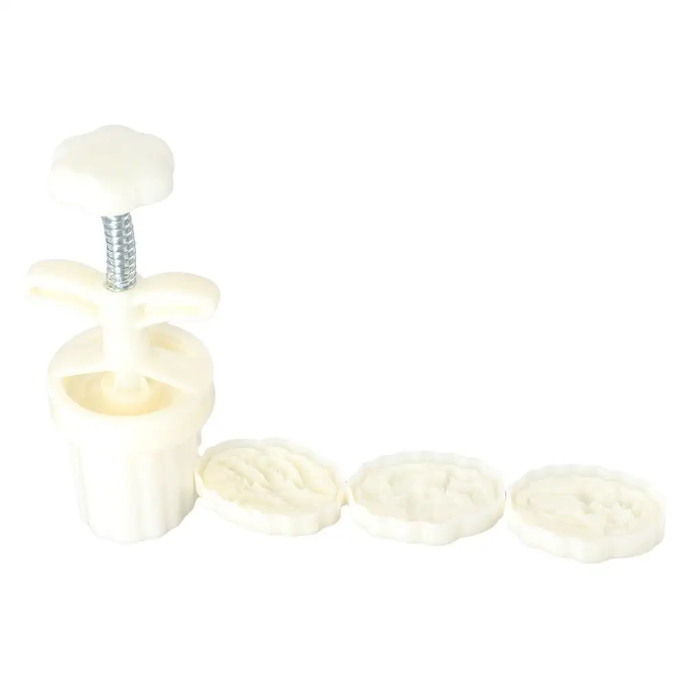 الزنابق البلاستيكية من الوادي قالب كعك القمر الأبيض اليد ضغط القمر قالب الكعكة Ma'amoul شكل 50 جرام تنقش ختم قالب الخبز