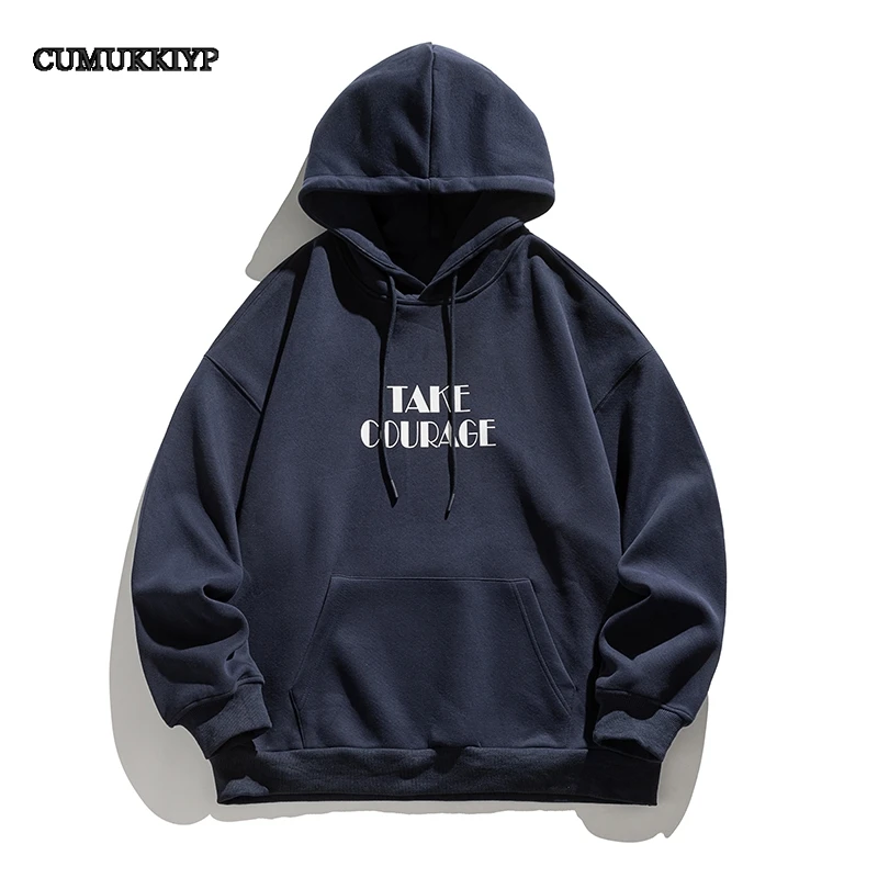 

CUMUKKIYP Trendy Embroidered Hooded Sweatshirt for Men, Comfortable and Versatile Pullover Hoodie Coat for Autumn and Winter