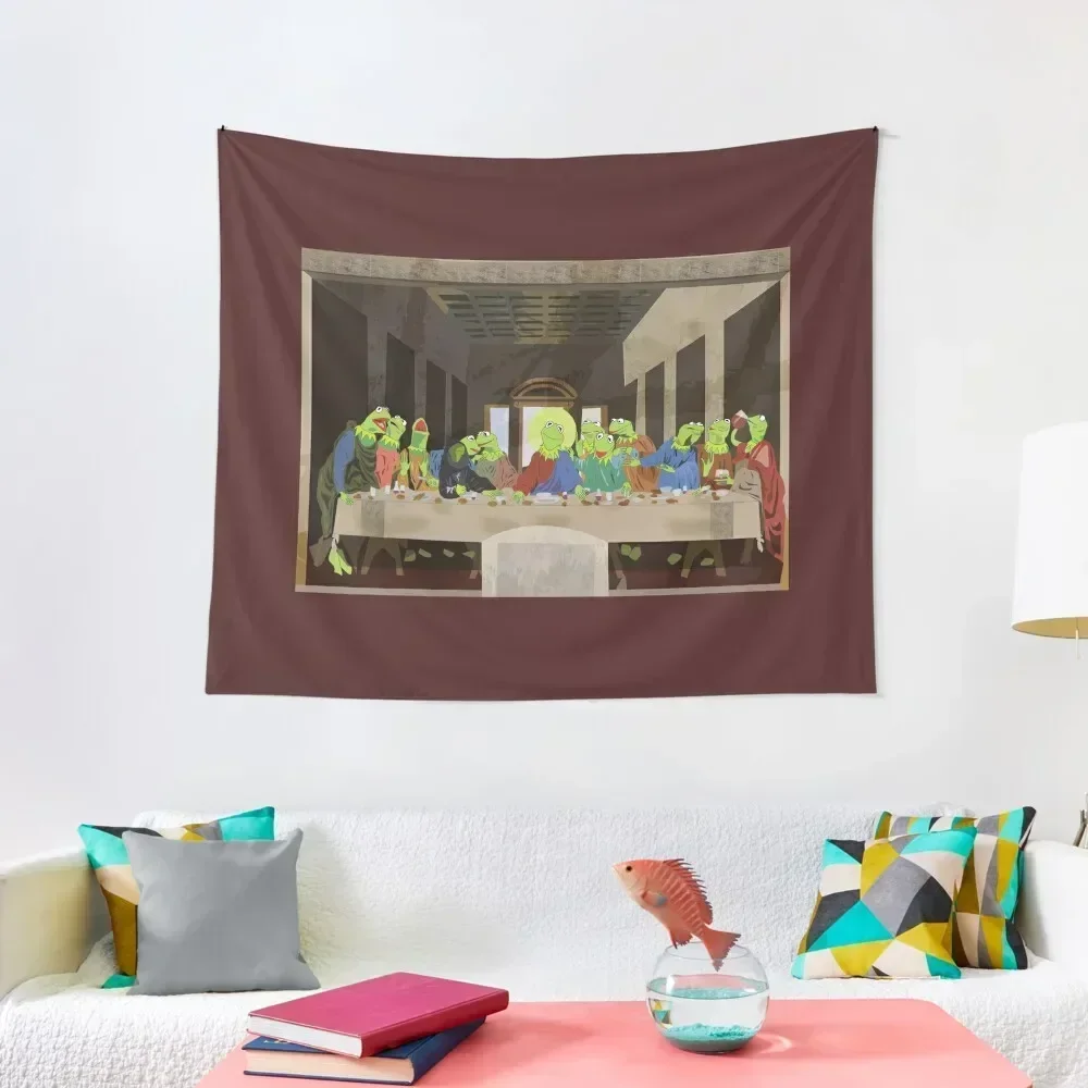 

Kermit's Last Supper Tapestry Korean Room Decor Decorative Wall Home Decorations Aesthetic Aesthetics For Room Tapestry