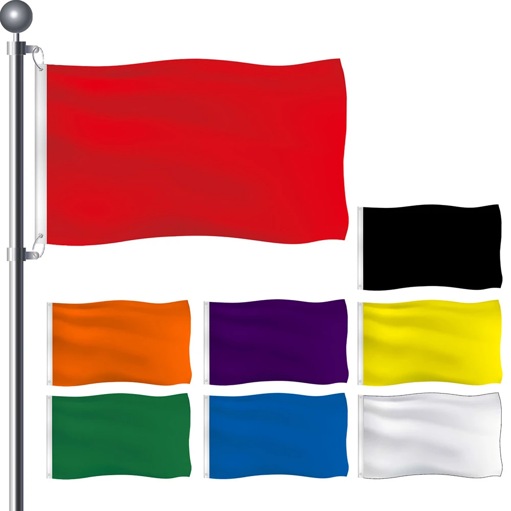 Solid Color Banner Vivid Plain Flag for Event Decor Polyester Fabric 90x150cm Fade Proof Brass Buckle Durable Lightweight