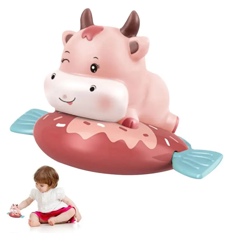 

Cow Bath Toy Splashing Bath Tub Wind-up Cute Cow Toy Water Bath Toys Bathroom Water Play Pool Toys For Toddler Boys & Girls Kids