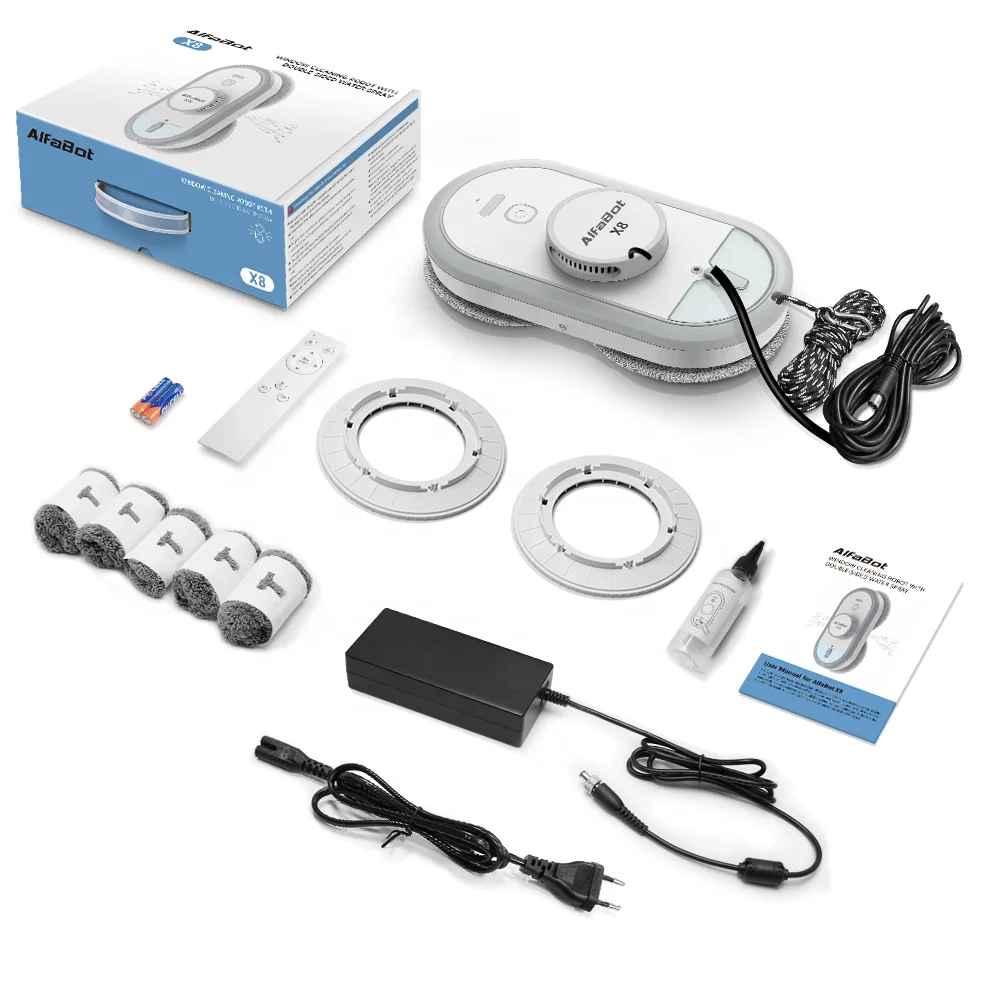 Hot Selling Alfabot X8se Smart Household Cleaning Robot Vacuum Cleaner CE ROHS FCC Certified Electric Window Cleaner Robot