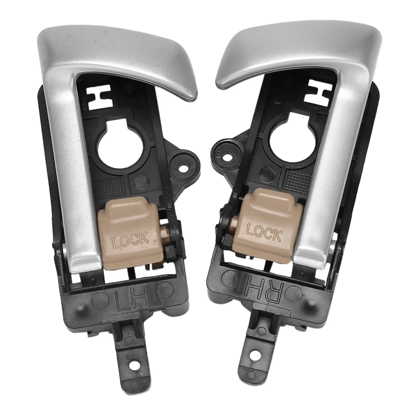 

NEW-Left + Right Side Interior Inner Door Handle For 2007-2012 Hyundai Santa Fe With Beige Knob 82610-2B010 82620-2B010