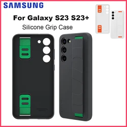 Original Samsung Galaxy S23Plus S23 High Quality Silicone Grip Case  Wristband Elastic Wrist Strap Shockproof Back 5G Cover