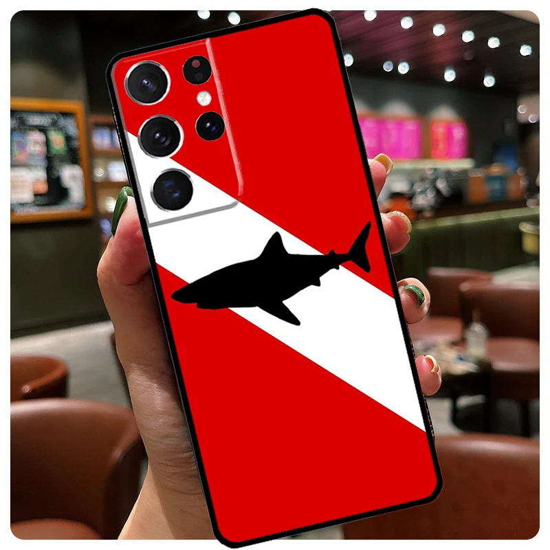 Cartoon Sharks Case For Samsung Galaxy S23 S20 FE S21 Ultra S8 S9 S10 Note 10 Plus Note 20 S22 Ultra Cover