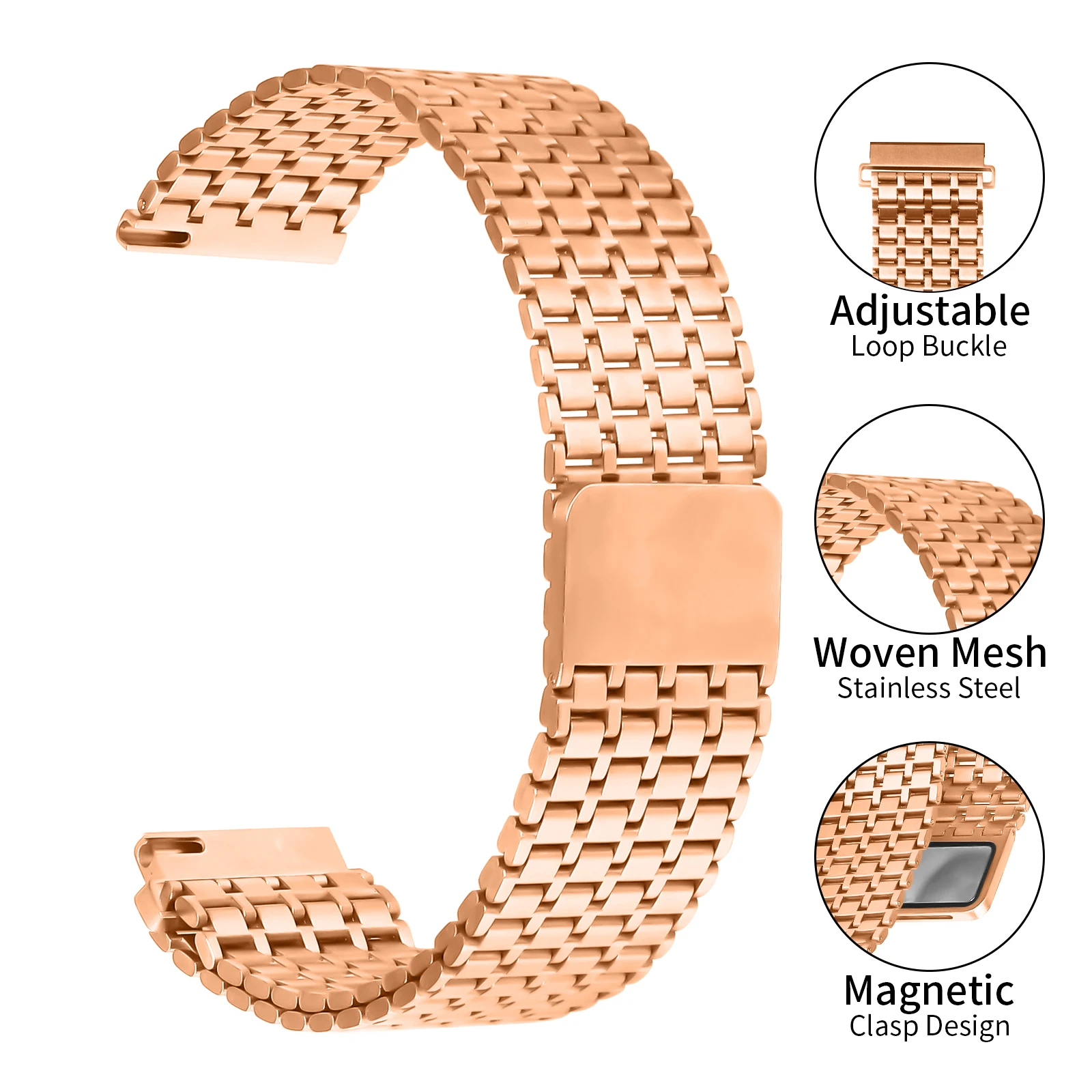 Correa de Metal magnética Universal de 22MM para Huawei watch GT3, repuesto de correa de acero inoxidable de 46MM para pulsera Huawei watch 3 pro