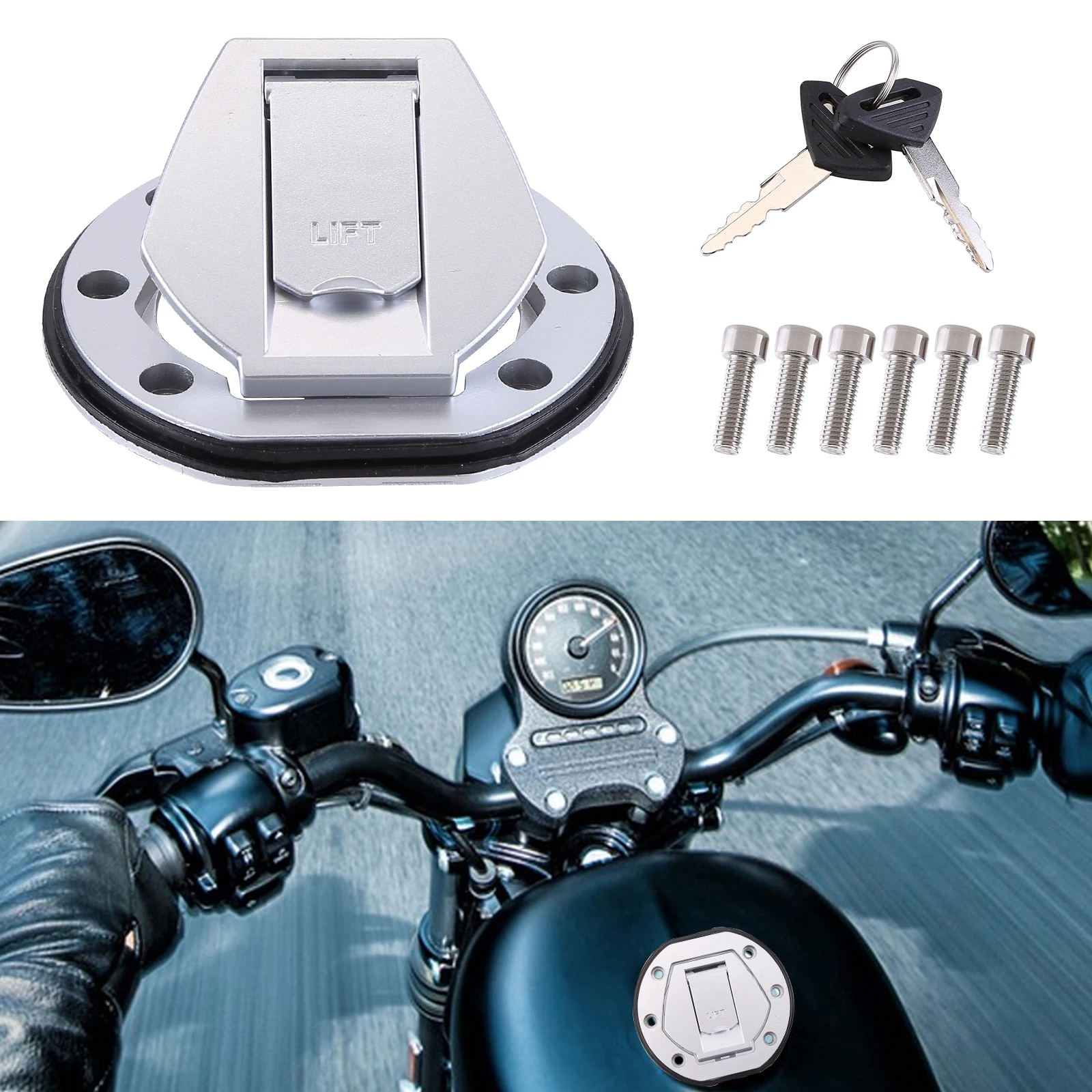 

Motorcycle Fuel Tank Cap Lock With Key For Bajaj Pulsar Ns Rs 200