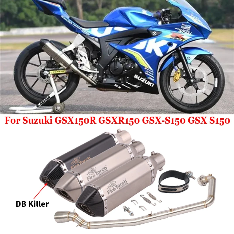 

Full System Front Pipe Motorcycle GP Exhaust Link Muffler With Removable DB Killer For Suzuki GSX150R GSXR150 GSX-S150 GSX S150