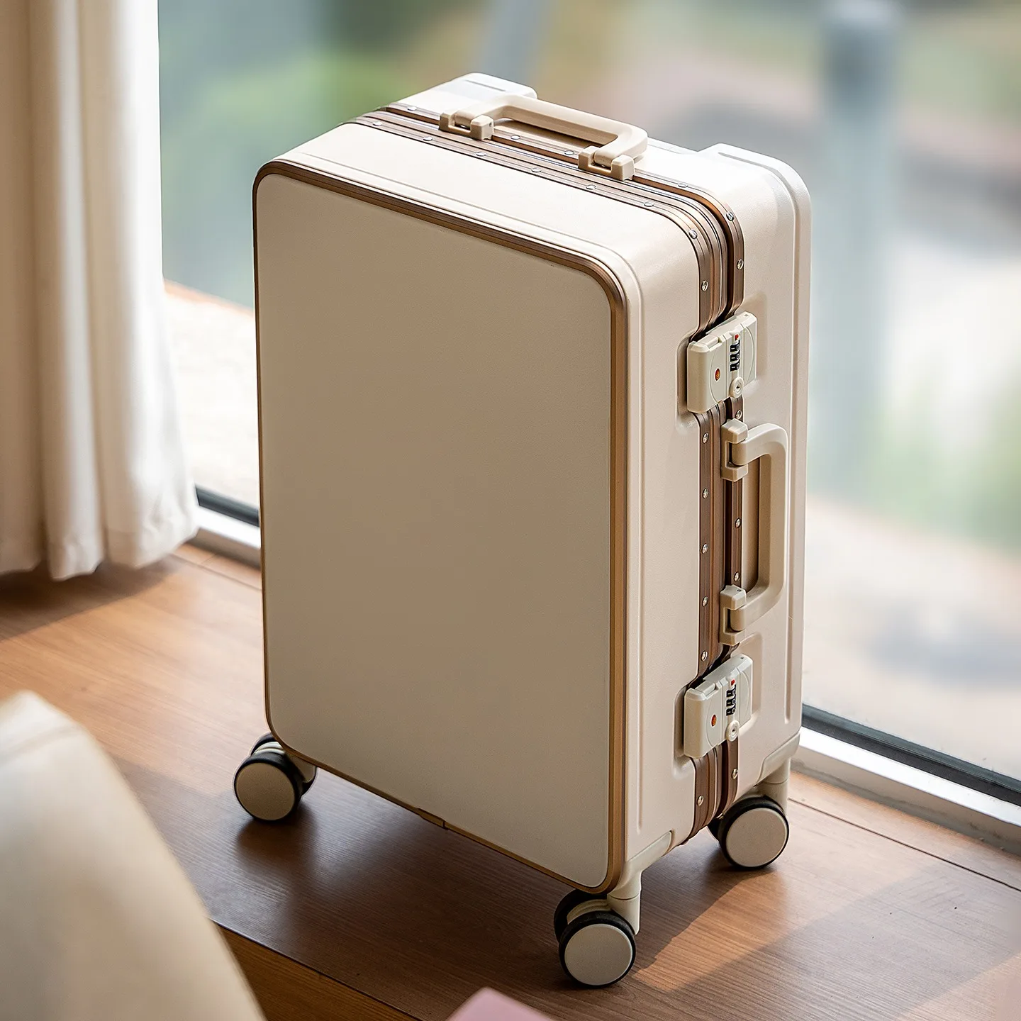 

20"/24" Suitcase Fashoin Rolling Luggage Aluminum Frame Case with Wheel Alloy Trolley Bag ABS+PC Material Carry-On Cabin Travel